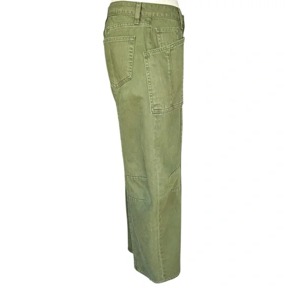 L’Agence Cody High Rise Rodeo Jeans Green High Waist Utility Barrel Leg Jeans 24 - Picture 7 of 13